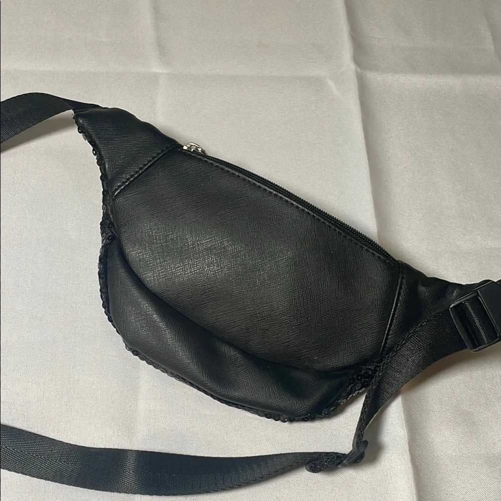 Loungefly Disney Minnie Black Sequin Bum Bag with Red Accent - Picture 12 of 14